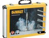 DeWALT DT9679-QZ – zestaw 15 wierteł i dłut SDS-plus w aluminiowej walizce – zdjęcie 1