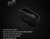 JBL Wave Buds 2 – dokanałowe słuchawki TWS z ANC, 40 h, czarne – zdjęcie 2