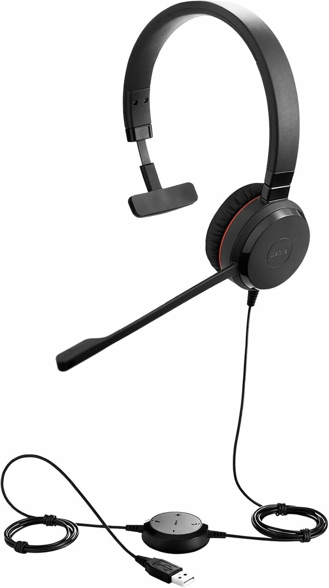 Jabra Evolve 30 MS Mono – zestaw słuchawkowy USB/jack 3,5 mm z kontrolerem