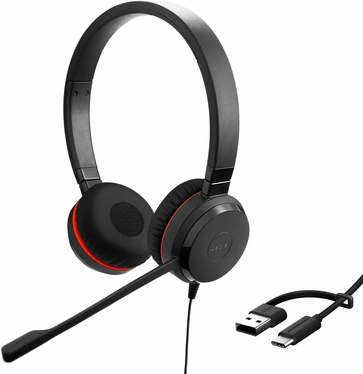 Jabra Evolve 20 SE MS Stereo USB-C/A – zestaw słuchawkowy z kontrolerem, czarny