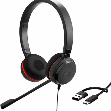 Jabra Evolve 20 SE MS Stereo USB-C/A – zestaw słuchawkowy z kontrolerem, czarny