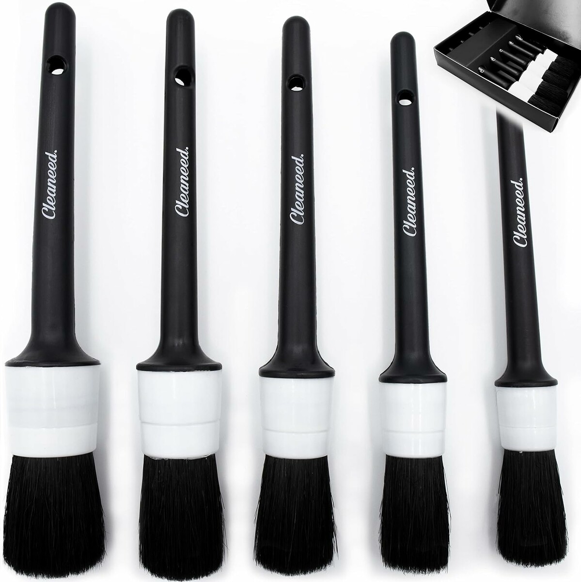 Cleaneed pędzelki do detailingu z naturalnym włosiem – 5 rozmiarów