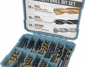 Hi-Spec DT40284 – 130 wierteł HSS tytan, do drewna i betonu w walizce – zdjęcie 1