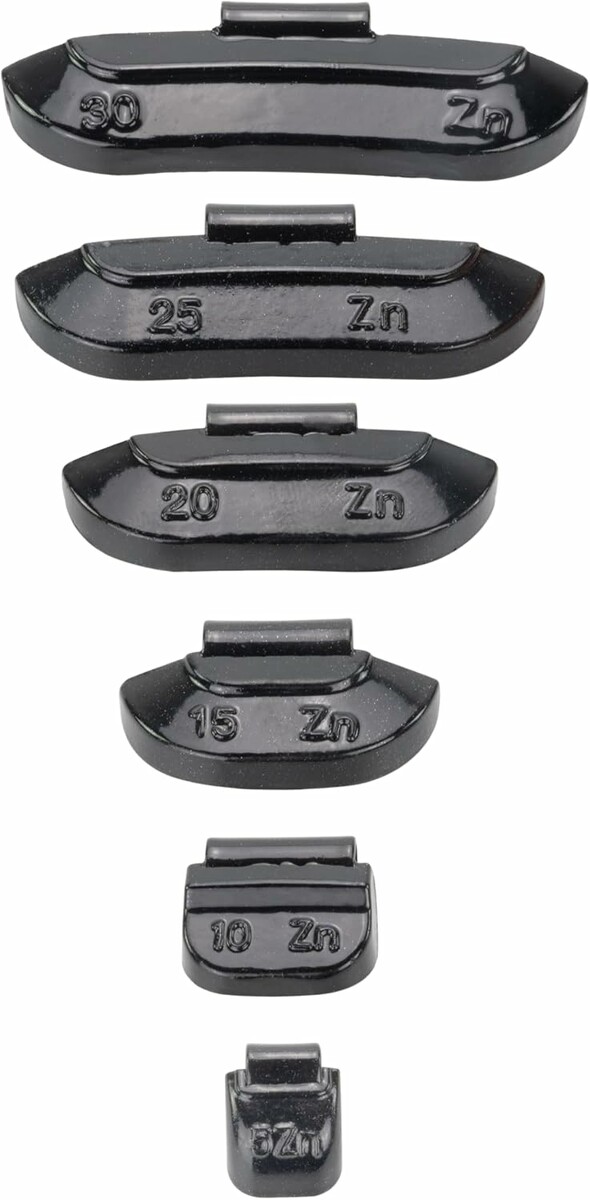 HASKYY ciężarki nabijane do felg stalowych 5–30 g – 225 szt., czarne