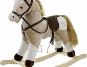 Heunec 725072 – pluszowy koń na biegunach z dźwiękiem galopu, 74 cm – zdjęcie 1