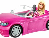 Barbie DJR55 – różowy kabriolet dla lalek z lalką Barbie w zestawie – zdjęcie 1