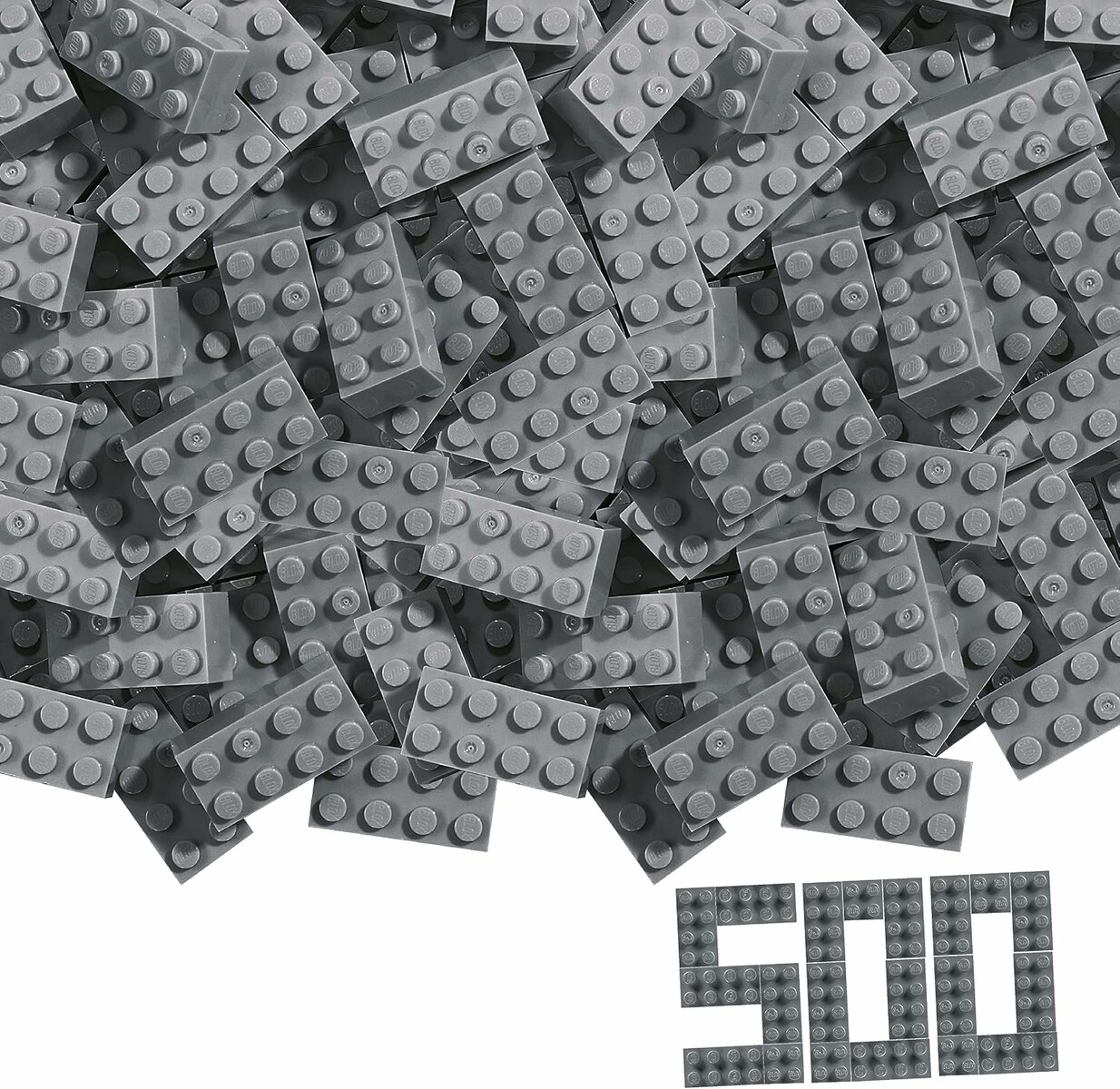 Simba Blox 104114549 – 500 szarych klocków plastikowych, kompatybilne