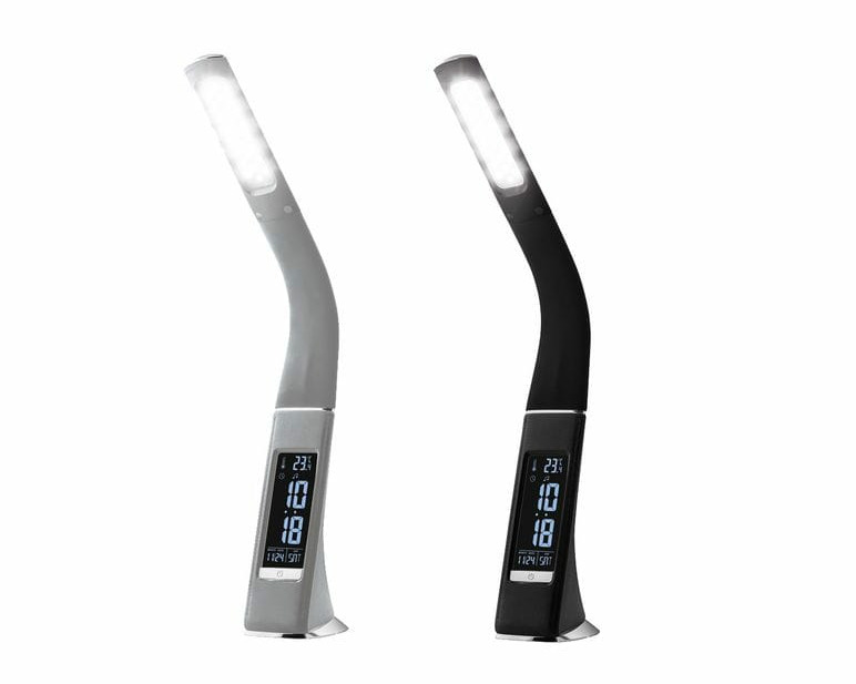 Lampa stołowa LED LIVARNO LUX® z zegarem.Kolor szary