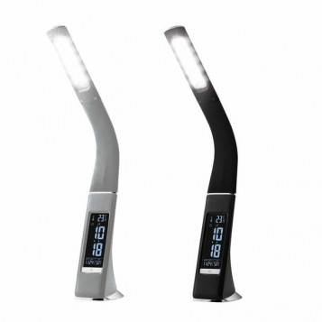 Lampa stołowa LED LIVARNO LUX® z zegarem.Kolor szary