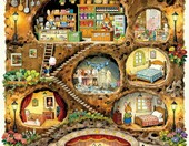 HUADADA puzzle 1000 elementów – podziemne królestwo zwierząt, 70 x 50 cm – zdjęcie 1