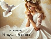 Happenings zaproszenia na Komunię dla dziewczynki, 10 szt. z kopertami, wzór 4 – zdjęcie 2
