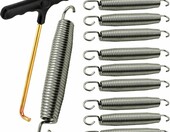 Clever Leon sprężyny do trampoliny 14 cm, 10 szt. z kluczem do naciągania – zdjęcie 1