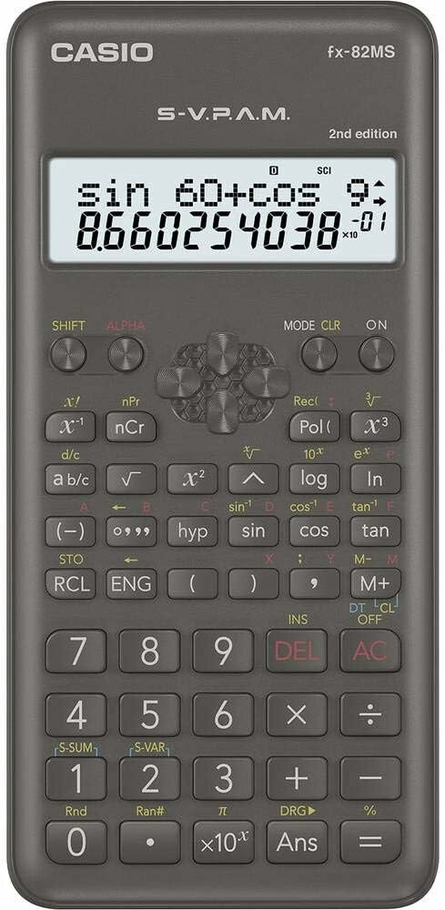 Casio FX-82MS-2 kalkulator naukowy szkolny 240 funkcji – szary
