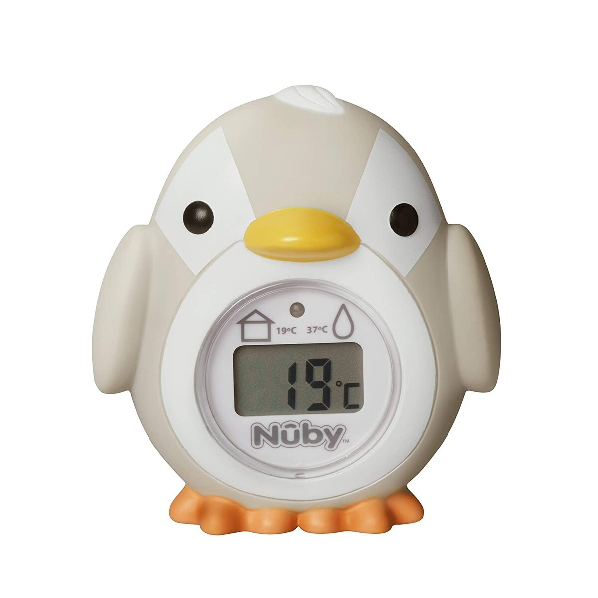 Nuby termometr do kąpieli pingwin z wyświetlaczem LCD – szary, od 0 miesięcy