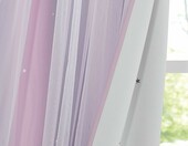 NICETOWN zasłony dziecięce z gwiazdami i woalem 2 szt. 132 x 160 cm – różowe – zdjęcie 3