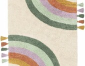 RugVista Rainbow dywan dziecięcy bawełniany 100 x 160 cm – tęcza, ecru – zdjęcie 1