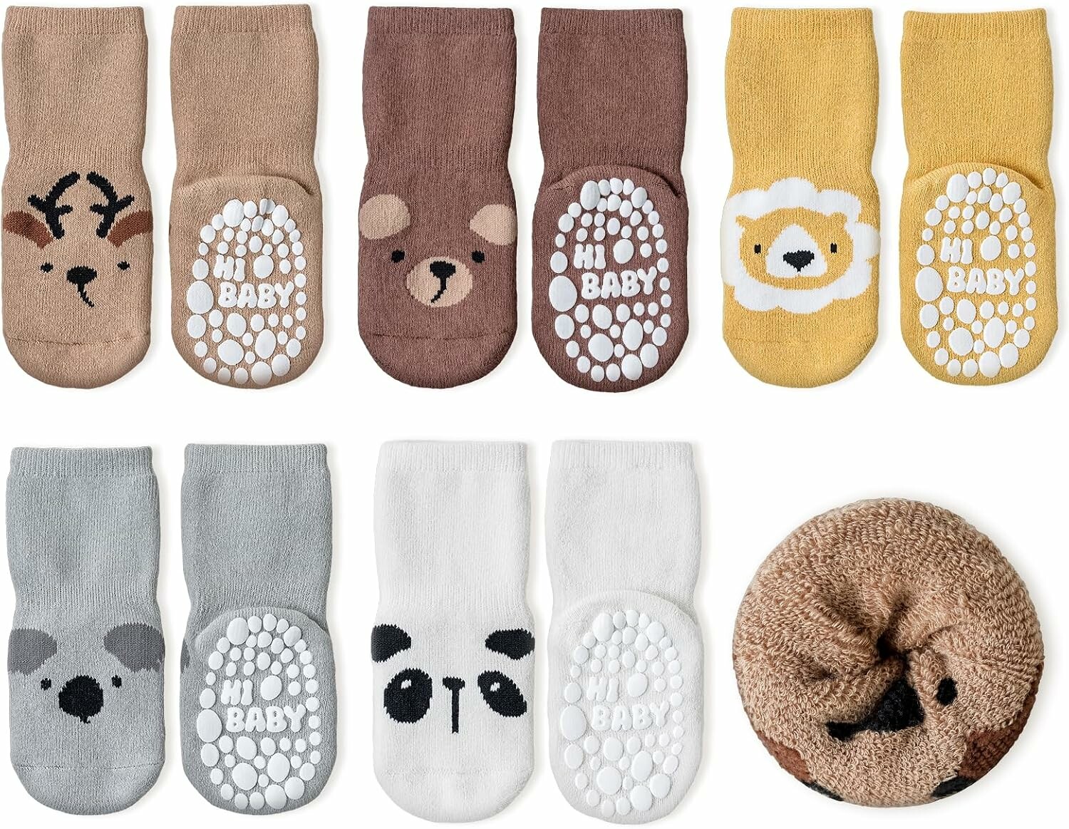 SockWaddles skarpetki niemowlęce antypoślizgowe ABS 5 par – zwierzątka, 1-3 lata