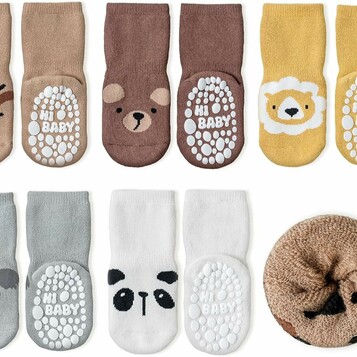 SockWaddles skarpetki niemowlęce antypoślizgowe ABS 5 par – zwierzątka, 1-3 lata