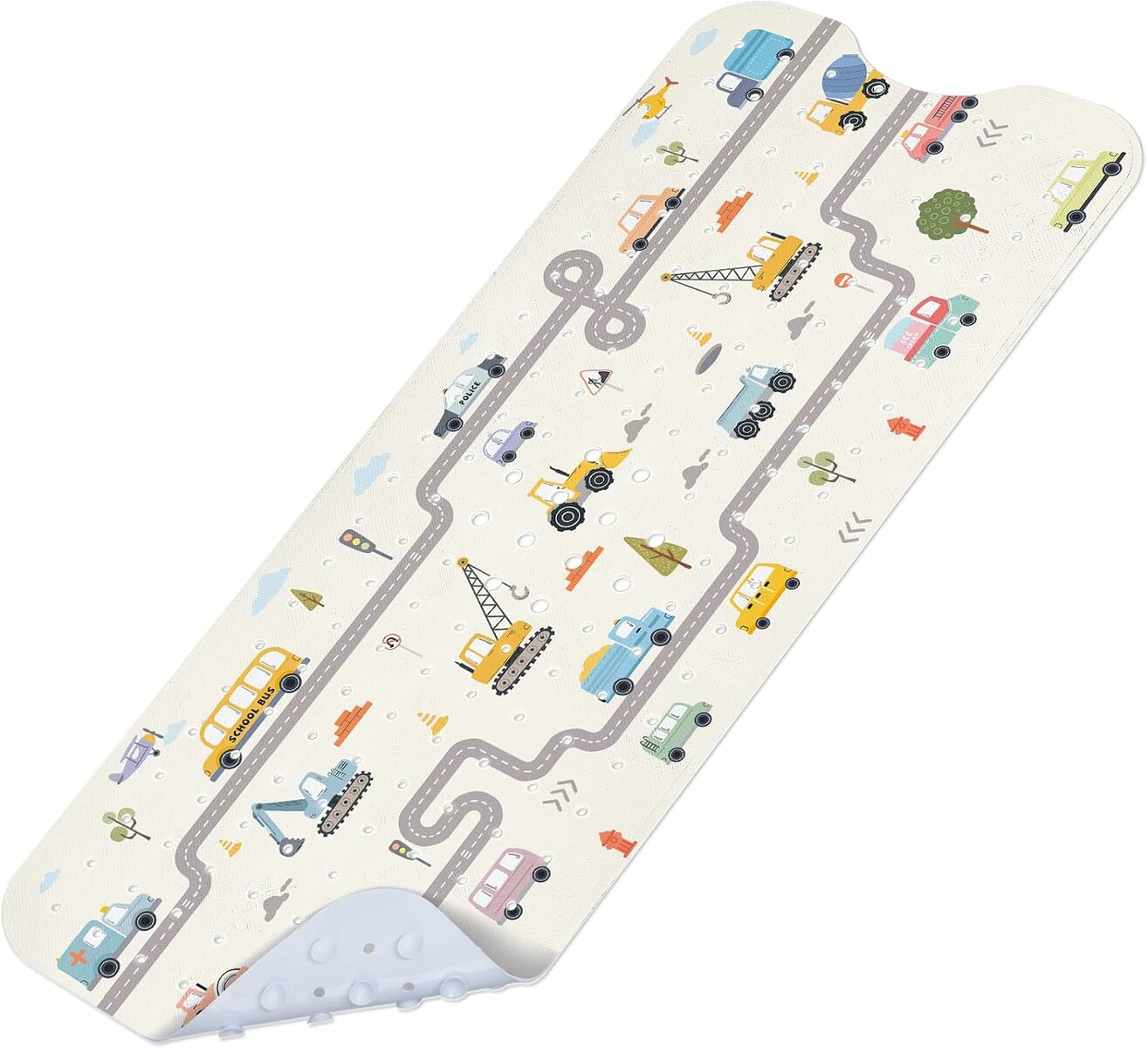 SHUCHING mata antypoślizgowa do wanny dla dzieci 100 x 40 cm – samochody