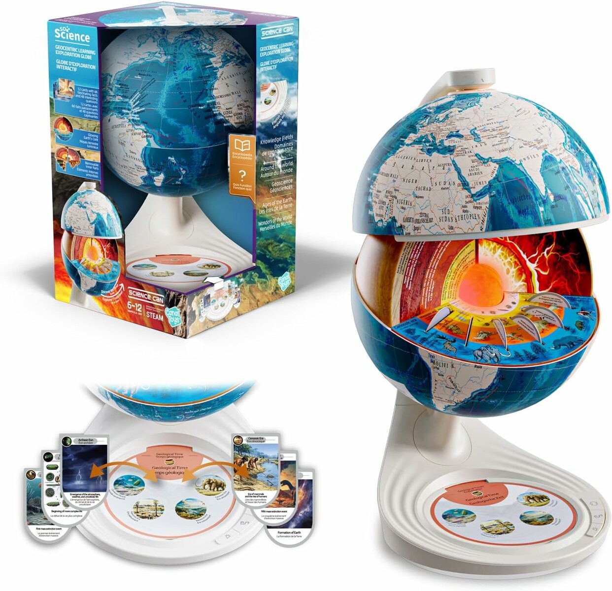 Canal Toys So Science interaktywny globus 3D z quizem dźwiękowym – od 6 lat