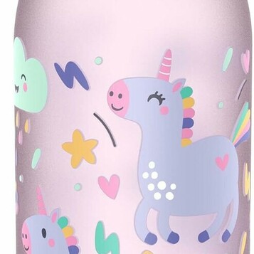 Ion8 Evo 350 ml – szczelny bidon dla dzieci bez BPA, różowe jednorożce