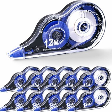 Jewan korektor w taśmie 12 m x 5 mm – zestaw 10 sztuk, niebieski