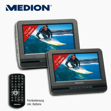 Medion – mobilne samochodowe DVD 2 x LCD (używany)