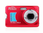 AMKOV AMK-CDFE – aparat cyfrowy 18MPx, czerwony (używany) – zdjęcie 1