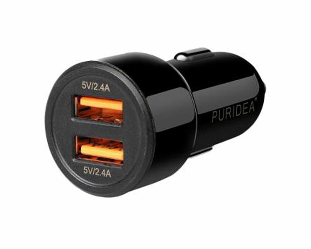 Puridea CC02 2xUSB – ładowarka samochodowa, czarna (używany)