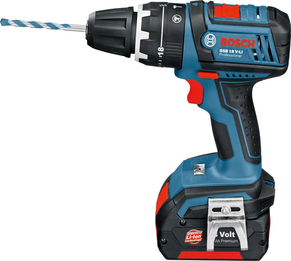Wiertarko-wkrętarka akumulatorowa Bosch Professional GSB 18 V-Li + ładowarka i bateria