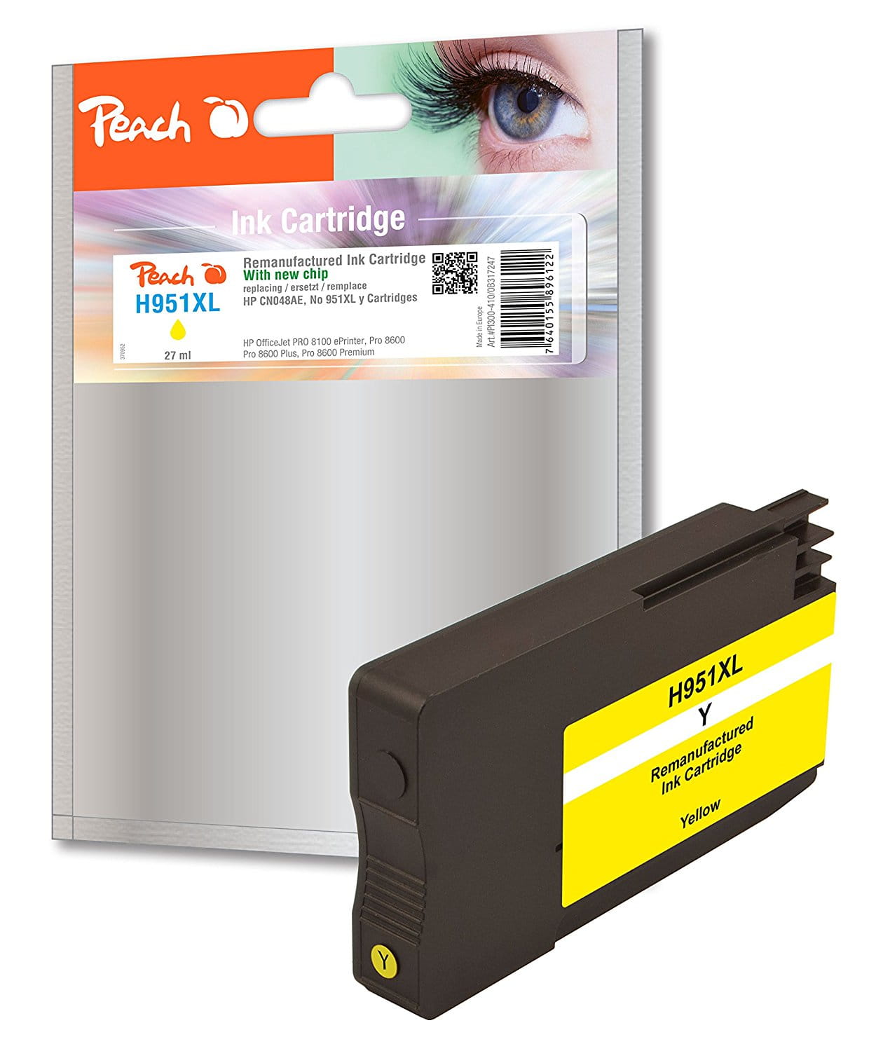 Peach tusz do drukarki HP 951XL żółty 27ml