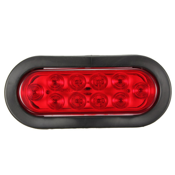 Owalne czerwone oświetlenie lampa 10 LED 12V DC (używany)