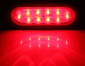 Owalne czerwone oświetlenie lampa 10 LED 12V DC (używany) – zdjęcie 5