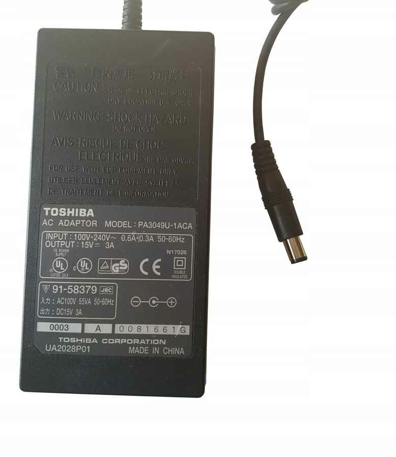 Toshiba PA3049U-1ACA 15V 3A 45W – zasilacz, stan: nowy