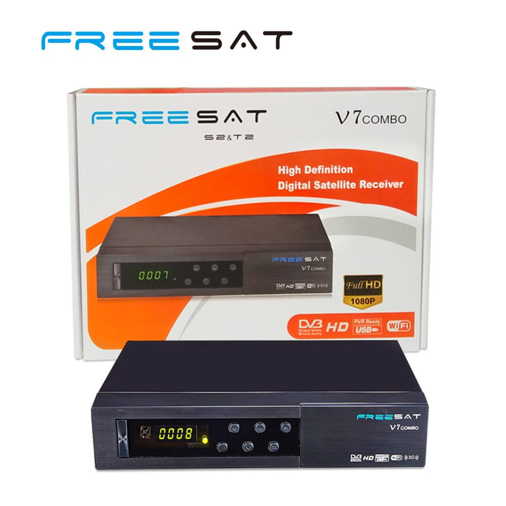 Odbiornik satelitarny dvb-s2 t2 Freesat V7 Combo USB WiFi 3G