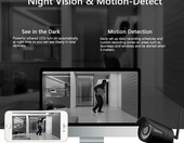COOAU 1MP 720P 25m – kamera monitoringu IP – stan: używany – zdjęcie 3