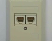 Gniazdko gniazdo komputerowe internetowe 2x RJ45 (używany) – zdjęcie 1