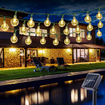 Oświetlenie świąteczne LED solarne Kristallballe 8M 30 LED