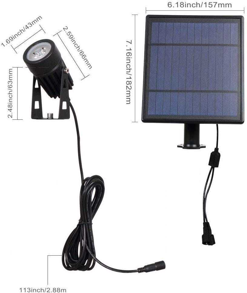 Wodoodporna zewnętrzna lampa solarna LED T Sunrise TS-S4202