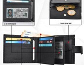 Skórzany cienki portfel na kartę kredytową RFID (stan nowy) – zdjęcie 3
