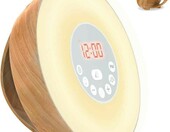 COULAX – budzik świetlny drewno 7 kolorów lampa (używany) – zdjęcie 1