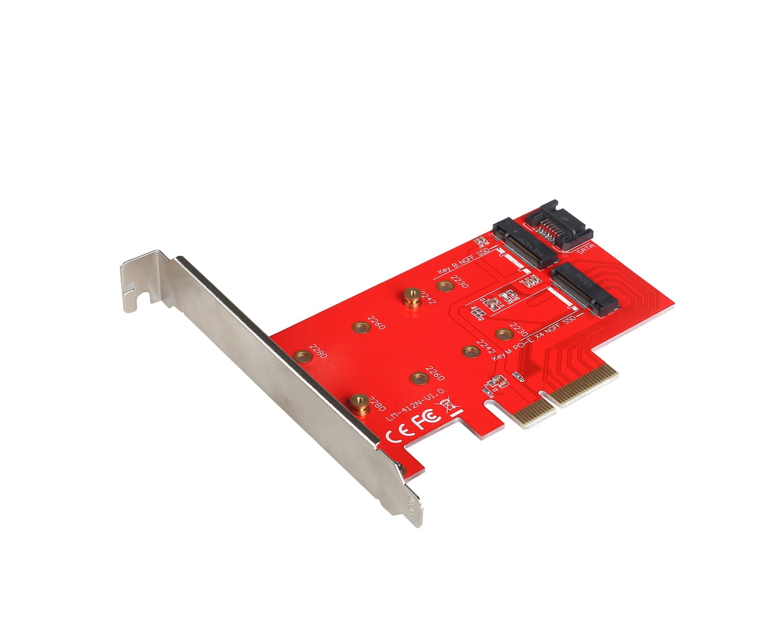 Wewnętrzna karta adapter PCI-E 1 złącze dysku M.2 SATA PCE2M2