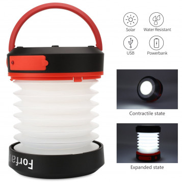 Składana kempingowa latarka lampka solar LED namiot  power bank Forfar