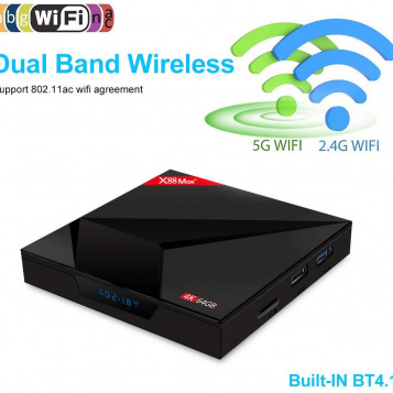 Odtwarzacz multimedialny tuner TV box Turewell V88 Max Android 9.0 4GB 64GB