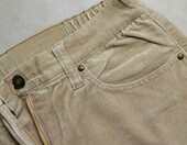 Women's – spodnie damskie sztruksowe w kolorze beżowym – zdjęcie 3
