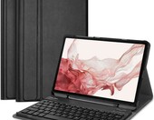 Skórzane etui z klawiaturą do Galaxt Tab S8 (stan nowy) – zdjęcie 1