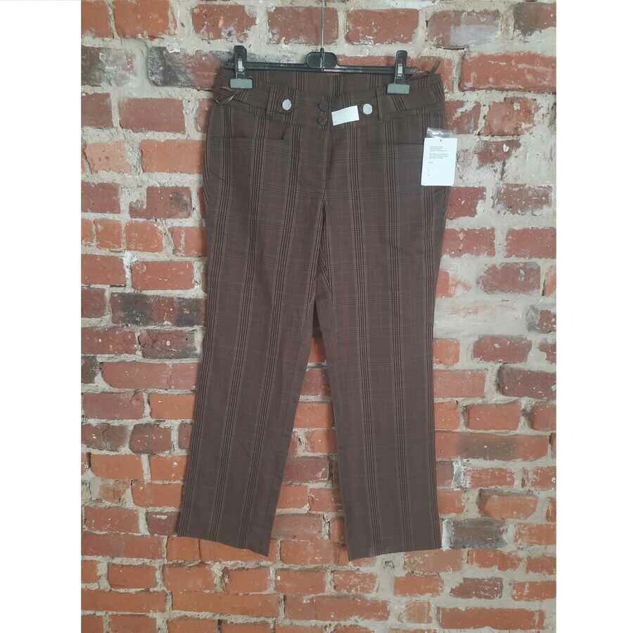 Eleganckie spodnie damskie w kratke Basic Line (stan nowy)