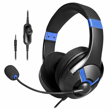 AmazonBasics – przewodowe słuchawki gamingowe niebieskie