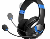 AmazonBasics – przewodowe słuchawki gamingowe niebieskie – zdjęcie 2