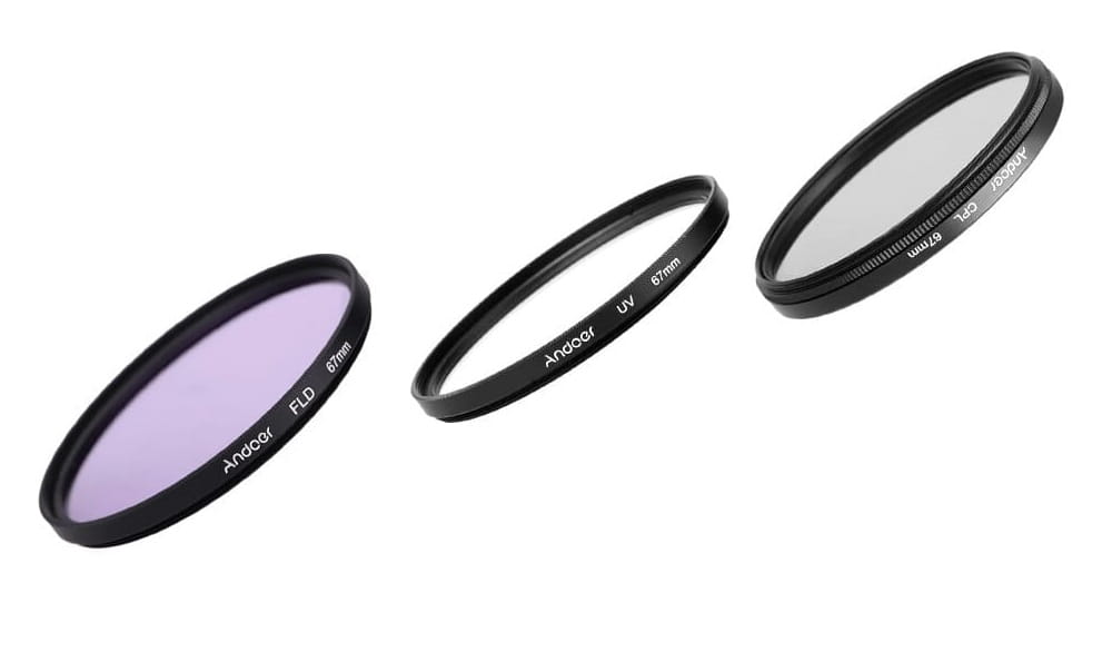 Filtry polaryzacyjne Andoer 67mm CPL/UV/FLD Nikon Canon Sony Pentax